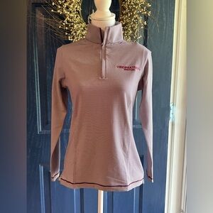 Peter Millar Long Sleeve Fitted Polo 1/4 Zip. Virginia Tech Hookies Wrestling
